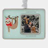 Feierliche Schläge Ihr eigenes Foto hinzufügen Rahmen-Ornament Silber (Vorderseite)