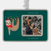 Feierliche Schläge Ihr eigenes Foto hinzufügen Rahmen-Ornament Silber (Vorderseite)