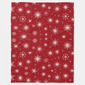 Feierliche Schneeflocke Blanket in lebhaftem Rot Fleecedecke (Vorderseite)
