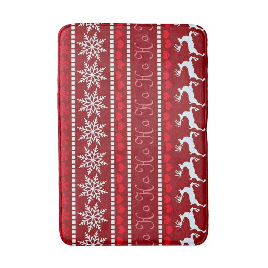 Feierliche Schneeflocke und Reindeer-Design Badematte (Vorderseite Vertikal)