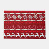 Feierliche Schneeflocke und Reindeer-Design Fußmatte (Vorderseite)
