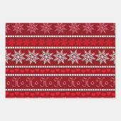 Feierliche Schneeflocke und Reindeer-Design Geschenkpapier Set (Vorderseite 2)