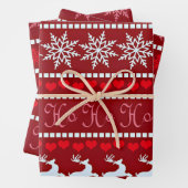 Feierliche Schneeflocke und Reindeer-Design Geschenkpapier Set (Beispiel)