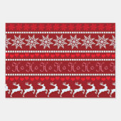 Feierliche Schneeflocke und Reindeer-Design Geschenkpapier Set (Vorderseite)