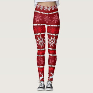Feierliche Schneeflocke und Reindeer-Design Leggings