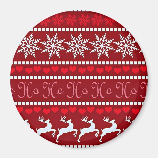 Feierliche Schneeflocke und Reindeer-Design Magnet (Vorne)