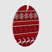 Feierliche Schneeflocke und Reindeer-Design Ornament (Vorderseite)