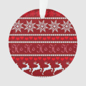 Feierliche Schneeflocke und Reindeer-Design Ornament (Vorderseite)