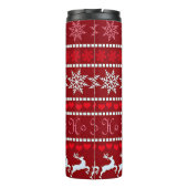 Feierliche Schneeflocke und Reindeer-Design Thermosbecher (Rückseite)