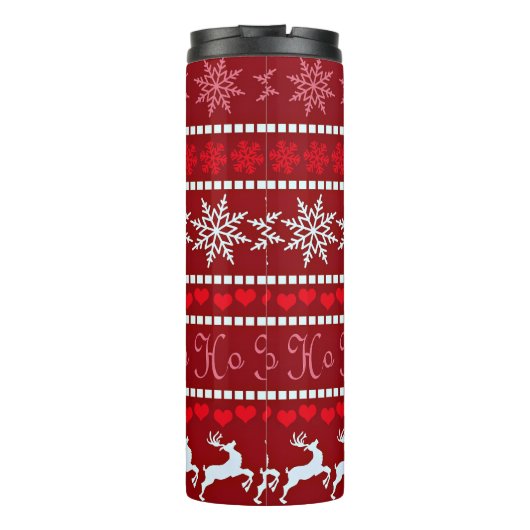 Feierliche Schneeflocke und Reindeer-Design Thermosbecher (Rückseite)