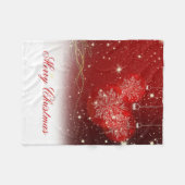 Feierliche Schneeflocken "Frohe Weihnachten" Fleecedecke (Vorderseite (Horizontal))