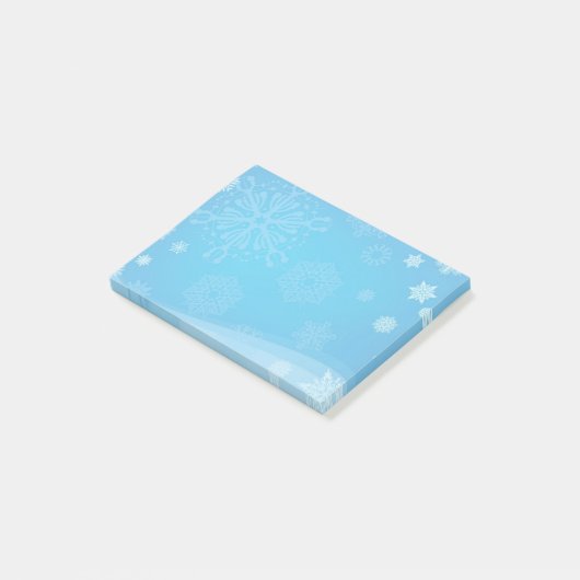 Feierliche Schneeflocken Post-it Klebezettel (angewinkelt)