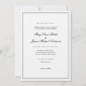 Feierliche Schwarz-Weiß-Hochzeit Einladung (Vorderseite)