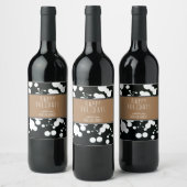 Feierliche Schwarz-Weiß-personalisierbare Weihnach Weinetikett (Flaschen)