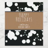 Feierliche Schwarz-Weiß-personalisierbare Weihnach Weinetikett (Einzelnes Label)