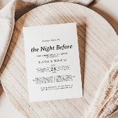 Feierliche Schwarz-weiße Nacht vor Probe Abendesse Einladung