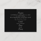 Feierliche Schwarze Empfang-Tanzhochzeit Begleitkarte (Vorderseite)
