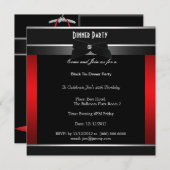 Feierliche Schwarze Krawatte Geburtstagsessen Part Einladung (Vorne/Hinten)