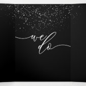 Feierliche Schwarze Moderne Dots Hochzeit Dreifach Gefaltete Karte (Innenseite Mitte)
