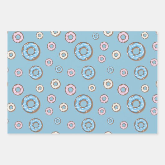 Feierliche Set Tasse Kaffee Süßes Donuts Geschenkpapier Set (Vorderseite 2)