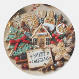 Feierliche Siegel: Frohe Weihnachtskleber & Labels Runder Aufkleber