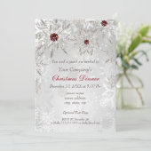 Feierliche Silver Red Corporate Holiday Party Einl Einladung (Stehend Vorderseite)