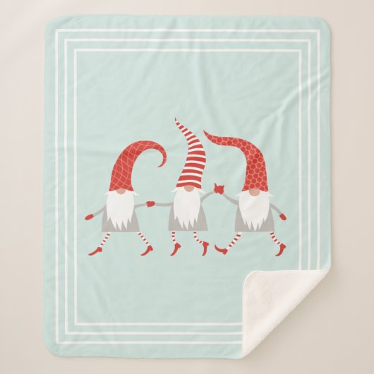 Feierliche skandinavische Weihnachtsgnomes Mint Gr Sherpadecke (Vorderseite)