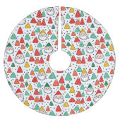 Feierliche Skizzen Santas und Gumdrops Polyester Weihnachtsbaumdecke (Vorderseite)