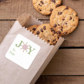 Feierliche Snowflake Freude an einem farbenfrohen Quadratischer Aufkleber