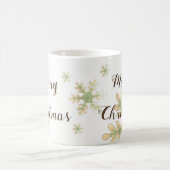 Feierliche Snowflake Frohe Weihnachtsschrift Kaffeetasse (Mittel)