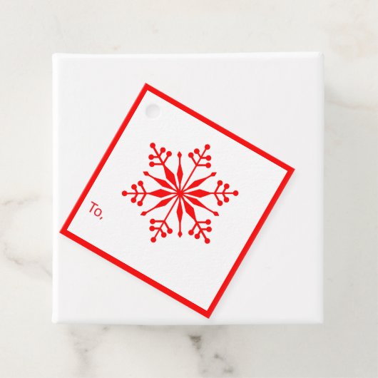 Feierliche Snowflake Geschenkmarke. Geschenkanhänger (Beispiel)