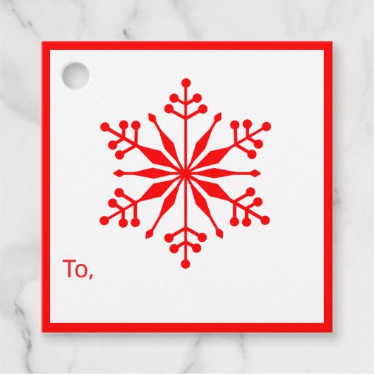 Feierliche Snowflake Geschenkmarke. Geschenkanhänger (Vorderseite)