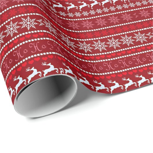 Feierliche Snowflake Urlaubsmuster Geschenkpapier (Rolleneckpunkt)