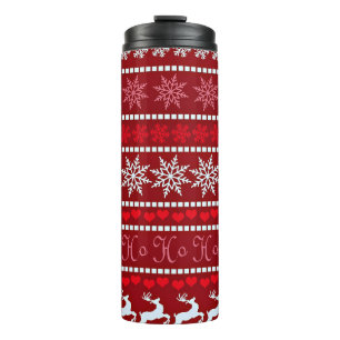 Feierliche Snowflake Urlaubsmuster Thermosbecher