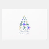 Feierliche Snowflake Weihnachtsbaum Familienurlaub Geschenkpapier Set (Vorderseite)