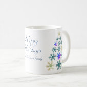 Feierliche Snowflake Weihnachtsbaum Familienurlaub Kaffeetasse (VorderseiteRechts)