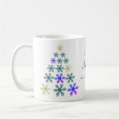 Feierliche Snowflake Weihnachtsbaum Familienurlaub Kaffeetasse (Links)