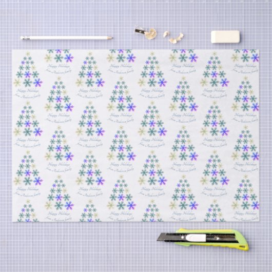 Feierliche Snowflake Weihnachtsbaum Familienurlaub Seidenpapier (Handwerk)