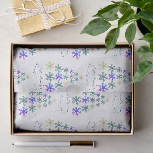 Feierliche Snowflake Weihnachtsbaum Familienurlaub Seidenpapier (Geschenk)