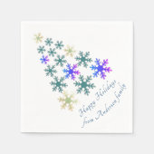 Feierliche Snowflake Weihnachtsbaum Familienurlaub Serviette (Vorderseite)