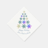 Feierliche Snowflake Weihnachtsbaum Familienurlaub Serviette (Ecke)