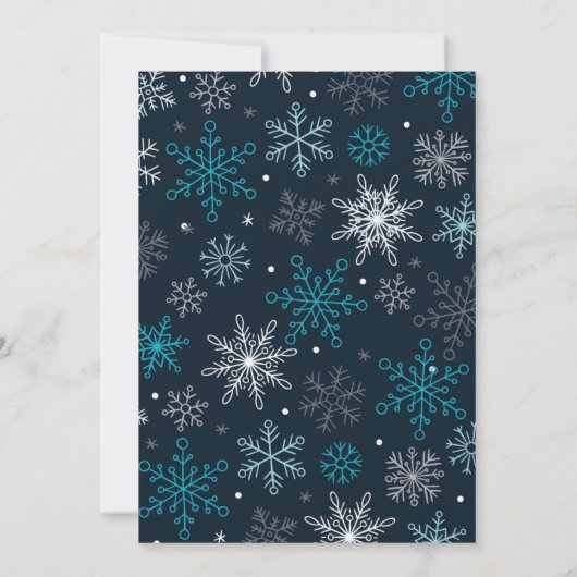 Feierliche Snowflakes Feierlichkeiten Einladung (Rückseite)