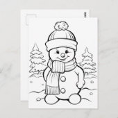 Feierliche Snowman-Kinder färben Postkarte (Vorne/Hinten)