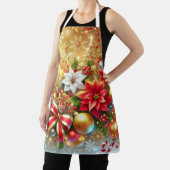 Feierliche Sparkle Weihnachtsfeier Poinsettia Holi Schürze (InSitu)