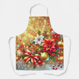 Feierliche Sparkle Weihnachtsfeier Poinsettia Holi Schürze