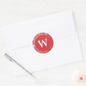 Feierliche Sparkling Florals | Holiday Monogram Runder Aufkleber (Umschlag)