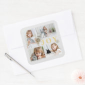 Feierliche Sparkling Goldene Freude Weihnachten Fo Quadratischer Aufkleber (Umschlag)