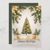 Feierliche Sparkling Weihnachtsbaumfirma Business Feiertagskarte (Vorne/Hinten)