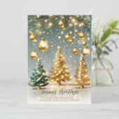 Feierliche Sparkling Weihnachtsbaumfirma Business Feiertagskarte (Stehend Vorderseite)