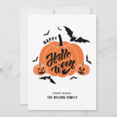 Feierliche Spooky Pumpkins glückliche Halloween Feiertagskarte (Vorderseite)